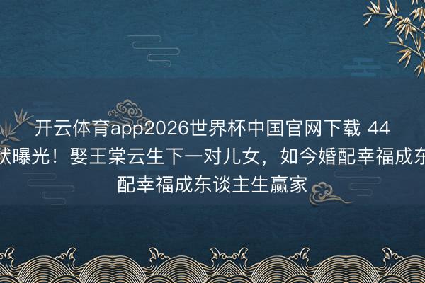 开云体育app2026世界杯中国官网下载 44岁余文乐现状曝光！娶王棠云生下一对儿女，如今婚配幸福成东谈主生赢家