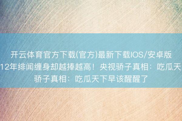 开云体育官方下载(官方)最新下载IOS/安卓版/手机版APP 12年绯闻缠身却越捧越高！央视骄子真相：吃瓜天下早该醒醒了